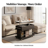 2-Tier Rolling Trolley Light Luxury Design Side Table With casters Multi-Functional for Homeowners, Adults, Small areas, Office
