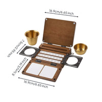 Tripod-Ready Travel Paint Box with Cups Portable Watercolor Box with Mixing Area Foldable Paint Palette with Lid Compact for Painters