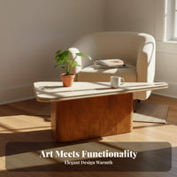 Century Modernera Modern design Irregular Shaped Low Table Space-Saving Living Room Furniture Easy-to-Clean Surface Sturdy and Stable for Apartment Dwellers, Homeowners, Interior Designers, Bedroom, Lounge Area, Home Office, Dormitory