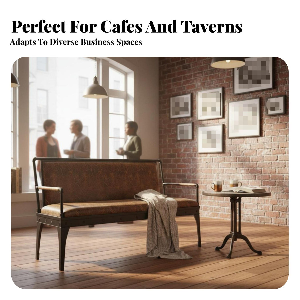 Retro Aesthetic factory-inspired Booth Bench sturdy Construction Upholstered Banquette adaptable Design Commercial Furniture configurable Configuration for Cafe Owners, Interior Designers, Bar Managers, eatery, Lounge Area, Dining Room, Kitchen