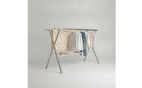 Stainless Steel Drying Rack with Net Floor-Standing Laundry Drying Rack Heavy Duty Sturdy for Balcony, Patio