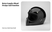 Japanese Design Cruiser Helmet Lightweight Fiberglass Shell Vintage Full-Headgear Four-Season Use Secure Headwear for Women, Cruising