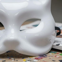 White Canine Mask Lightweight Blank Canine Mask Comfortable Fit for Art Projects