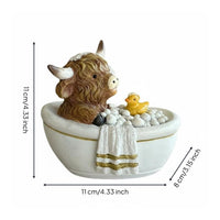 Funny Cow Bathroom Ornament 3D Printed Lavatory Cow Statue for Desktop