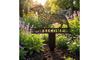 Dachshund Metal Garden Stakes Charming Dachshund Garden Stake Unique Metal Sign with Ground Stake for Lawns, Patios