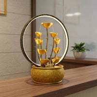 Feng Shui Wealth Water Feature Soothing Sounds Rockery Water Feature Built-in Chinese Design Money Tree Ornament for Living Room, Reception Desk