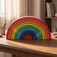Wooden Rainbow Stacking Toy Montessori Wooden Rainbow Stacker Arch Stacker for Preschoolers, Classroom