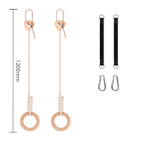 Wooden Exercise Handles with Rope Secure Hold Fitness Equipment Wear-Resistant for Families, Home Gym, Doorway