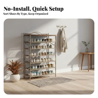 Foldable Shoe Rack Installation Multi-Tier Shoe Shelf Easy Assembly for Students, Homeowners, Dorm Room, Small Areas, Apartment