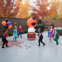 Giant Pumpkin Ghost Combo Inflatable Freestanding Inflatable Pumpkin Ghost Bright Halloween Inflatable Decoration Waterproof for Pathway