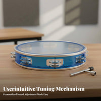 Educational Tunable Tambourine Compact Size Headed Tambourine Crisp Sound Percussion Instrument Even Burrsmooth Finish for Music Beginners, Musicians, Classroom Setting, Performance, Dance Class, Party