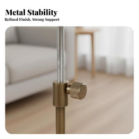 Adjustable Pedestal Table Movable Round Drink Stand Brushed Finish for Bedroom