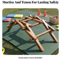 Mortise Tenon Construction Piece S Hands-on Learning Wooden Climbing Frame Strong Load-Bearing Interlocking Wood Block Bridge for Outdoors, Backyard