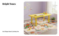 children's Table and Chair Set Rounded Corners Kids Table and Chairs Set Child Design Adjustable Height Kids Desk for Preschoolers, Parents, Home