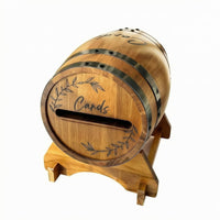 Rustic Cask Card Box Front Slot Wooden Envelope Box Large Capacity Decorative Object