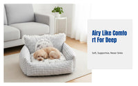 Plaid Pet Sofa All-Season Use Miniature Pet Sofa Removable Cover Pet Furniture for Small Dogs, Hare Owners, Indoors, Living Room, Bedroom