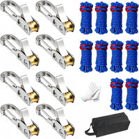8 Pieces Rope Tensioner Rustproof Rope Adjuster Clip Heavy Duty Tightening Tool for Hikers, Camping, Outdoor, Cargo Securing