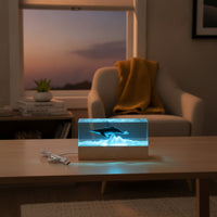 Marine Life Marine Mammal Night Light Wooden Killer Whale Resin Ocean Lamp Ambient Resin Ocean Lamp Compact for Desk