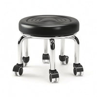 Padded Low Stool with Wheels Compact Swivel Stool with Wheels Mobile Furniture Movable for Estheticians