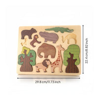 Early Learning Woodland Creature Peg Matching Game Easy Grip Wooden Creature Matching Matching Game Shape Sorting Wooden Stacking Toy Child-Centered-Inspired for Preschool