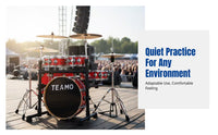 Portable Drum Kit, 5-Drum 4-Cymbal, Double-Sided, Practice Set