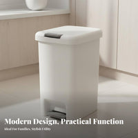 Foot Pedal Trash Can Modern Minimalist Design Lidded Pedal Bin Step on Wastebasket Easy to Clean Lidded Trash Can Odor Control