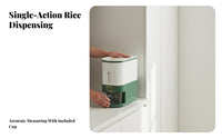 Single-Press Dispensing Rice Dispenser Moisture-Proof Sealed Rice Bin Slim Body for Countertop, Cabinet