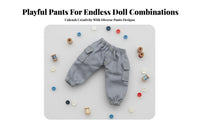 OB11 Doll Cargo Pants Side Pockets 1/12 BJD Doll Trousers Elastic Waist Miniature Pocket Pants for Hobbyists, dioramas Display