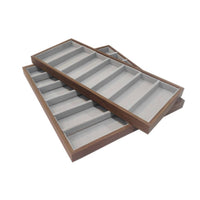 Eyeglasses Display Tray Wood-Grain Glasses Organizer Low-Height for Collectors