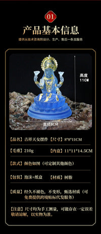 Southeast Asian Auspicious Goddess Resin Figurine Ornament
