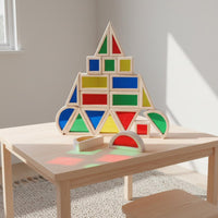 20 Pieces Acrylic Building Blocks Smooth Edges Translucent Light Table Building Set Develops Creativity Educational Toy for Young Children, Kids