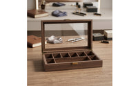 Safeguarding Compartment Box with Latch Rectangular Display Case Low-Height Organizer for Countertop