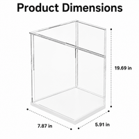 Acrylic Display Case for Models, Clear Dustproof Protection Showcase, White Base Collectible Display Cabinet