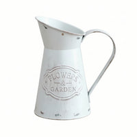 Rustic Metal Pitcher Vase Vintage Pitcher-Style Vase Farmhouse Metal Flower Jug Distressed for Mantel, Windowsill, Bookshelf