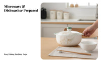 Underglaze Ceramic Dinnerware Set, Japanese Minimalist Bowls Plates Chopsticks, Gift Box Home Use
