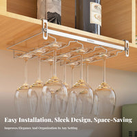 Stainless Steel Vino Glass Hanger Anti-Rust Hanging Stemware Holder Inverted Glass Storage Rack Long-Lasting Bar Accessory