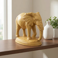 Wooden Elephant Figurine Handmade Elephant Figurine with Base Compact Car Interior