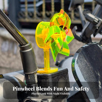 Air-Driven LED Pinwheel No Battery Needed LED Handlebar Colorful Design Handlebar Pinwheel for Kids, Motorcycless, Outdoor Biking