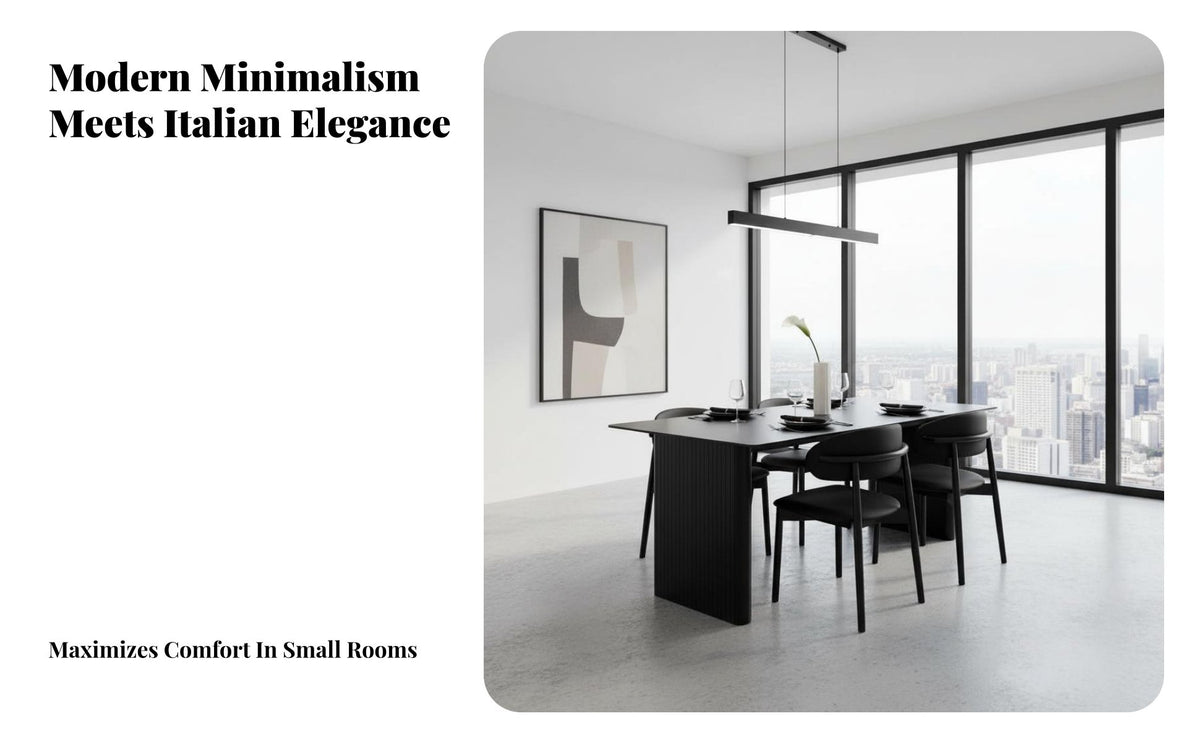 Scratch Resistant Black Sintered Stone Dining Table Easy to Clean Modern Rectangular Dining Set Long-Lasting Construction Minimalist Kitchen Table and Chairs Heavy Duty for Apartment Dwellers, Homeowners, Families, Cafe, Restaurant