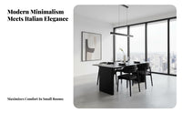 Scratch Resistant Black Sintered Stone Dining Table Easy to Clean Modern Rectangular Dining Set Long-Lasting Construction Minimalist Kitchen Table and Chairs Heavy Duty for Apartment Dwellers, Homeowners, Families, Cafe, Restaurant