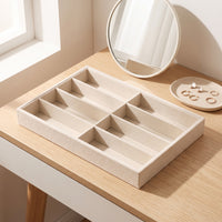 8-Compartment Jewelry Organizer Tray with Dividers Open-Top Jewelry Tray with Dividers Shallow Scratch-Resistant for Vanity