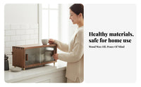 Fluted Glass Cabinet Dust-Proof Desktop Shelf Stackable Design for Countertop