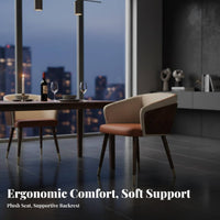 Modern Dining Chair with Backrest Thick Padded Cushion Upholstered Wood Armchair Easy Assembly Upholstered Dining Armchair for Restaurant, Living Room