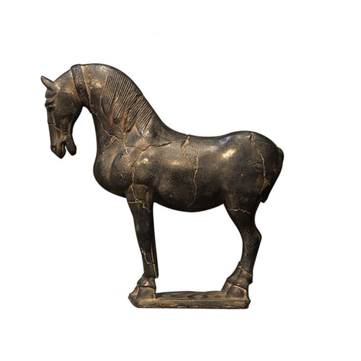 Horse Statue with Base Antique-Style Horse Sculpture Vintage-Evocative Figurine for Decorators