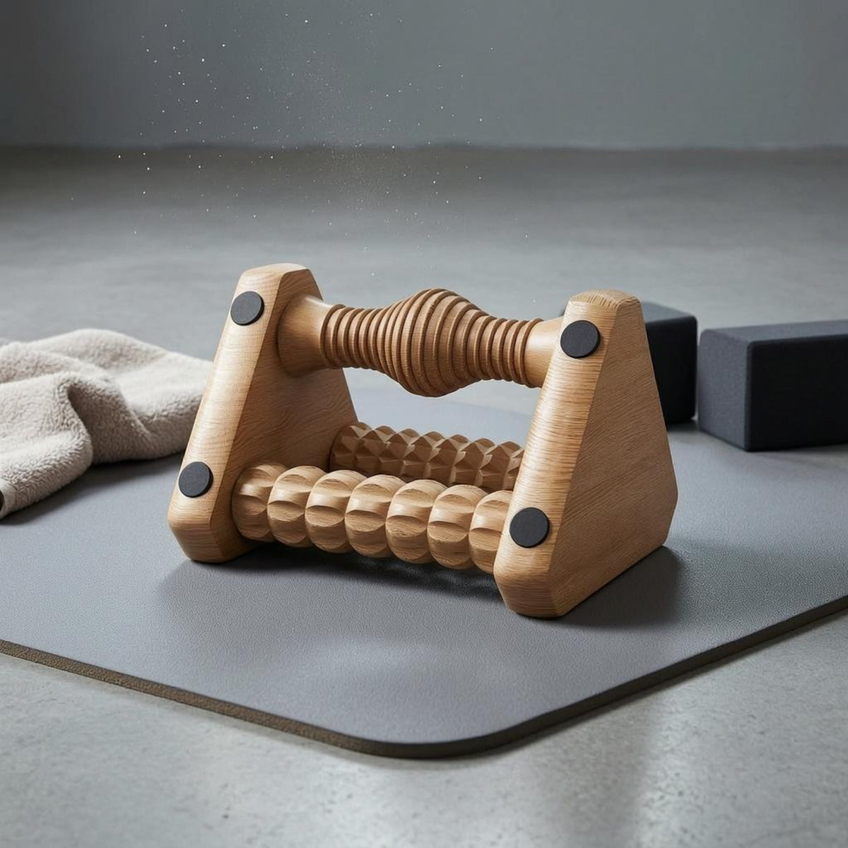 Compact Foot Massage Roller portable Wellness Tool Wood