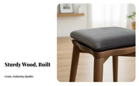 Thick Stable Legs Solid Wood Vanity Stool Rounded Corners Puffy Shaped Stool Lightweight Household Furniture Easy to Assemble for Families, Homeowners, Living Room, Bedroom, Kitchen, Entryway