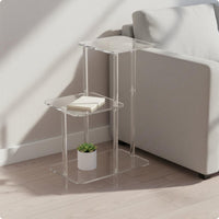 3-Tier Bedside Table Portable Acrylic Tier Shelf Sturdy Clear Countertop Organizer for Kitchen