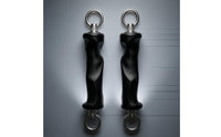 2 Pieces Metal Rings Fitness Grip Handles Molded Ergonomic Grip Handles Black Exercise Gear Long-Lasting