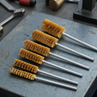Round Head Copper/Stainless Steel Wire Brush for Metal Pipe Cleaning, Rust Removal, Deburring, and Polishing with Electric Drill