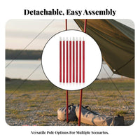 2 Pieces Tent Vestibule Pole Lightweight Aluminum Canopy Support Rod Rust-Resistant Adjustable Tarp Pole for Hikers, Campers, Backpacking, Beach